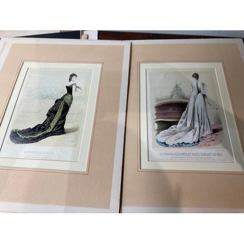 188 - Assorted unframed prints/etchings including 19th century French Fashion prints, 19th century British... 