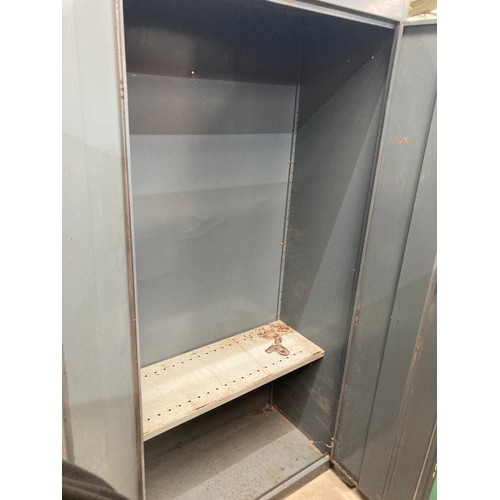 201 - Sheer Pride metal 2 door workshop cupboard with one shelf to the interior 183H 92W 46D