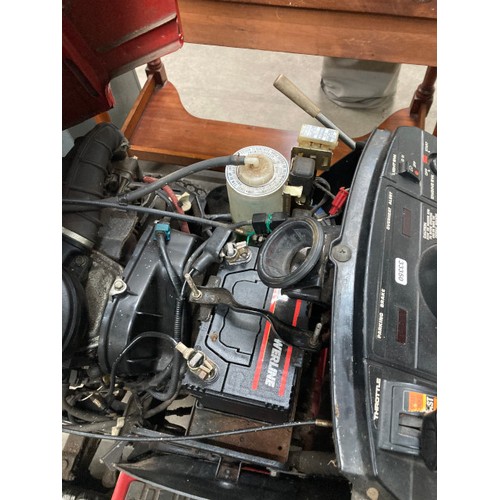 223 - HONDA HT 3813, 2 cylinder, liquid cooled engine ride on petrol lawnmower (new battery) in working or... 