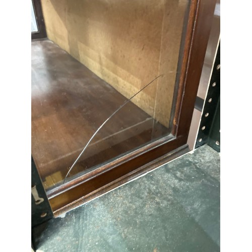 210 - Victorian mahogany display cabinet 175H 114W 39D (some damage to glass)