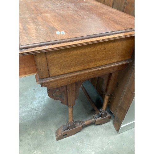 244 - Mahogany single drawer desk 83H 93W 57D