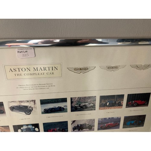 335 - Framed limited edition 367 'Aston Martin, The Compleat Car' poster 73x103cm & framed Aston Martin ph... 