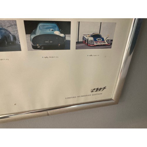 335 - Framed limited edition 367 'Aston Martin, The Compleat Car' poster 73x103cm & framed Aston Martin ph... 