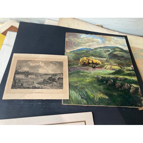 69 - Assorted unframed prints/etchings including 19th century French Fashion prints, 19th century British... 