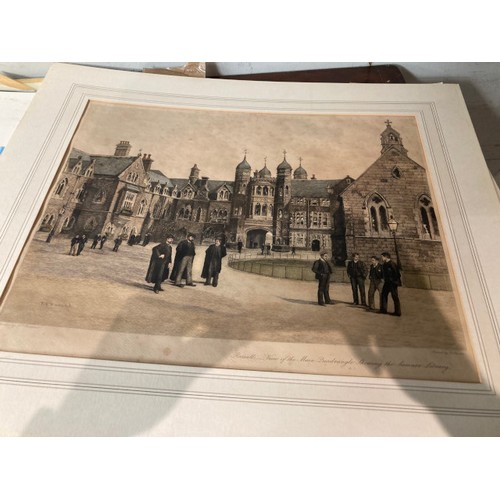 69 - Assorted unframed prints/etchings including 19th century French Fashion prints, 19th century British... 