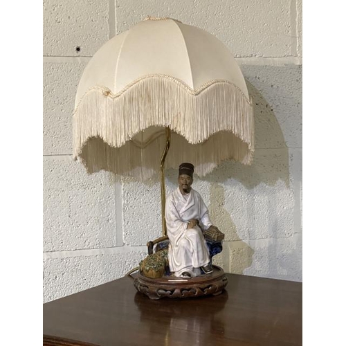 104 - Oriental figurine table lamp 50H