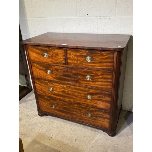 105 - Victorian mahogany 2 over 3 chest of drawers 102H 107W 54D