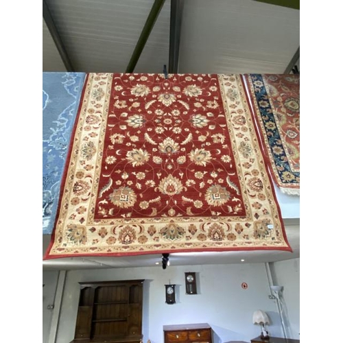 108 - Zeigler burgundy and cream ground rug 154 x 226cm