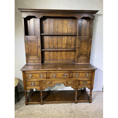 111 - 18th century style oak dresser 204H 154W 48D