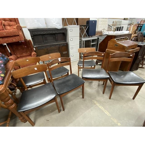 117 - 3 mid century teak Boltinge Mobelfabrik dining chairs (Danish) 49W & 4 mid century teak dining chair... 