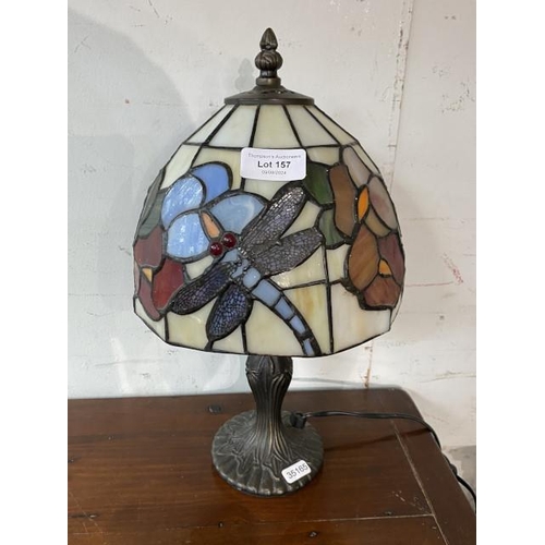 157 - Tiffany style table lamp 35H