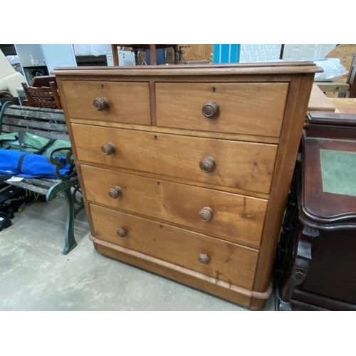 167 - Victorian mahogany 2 over 3 chest of drawers 105H 105W 47D