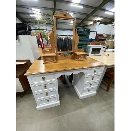 186 - Painted pine dressing table with 8 drawers 150H 120W 48D