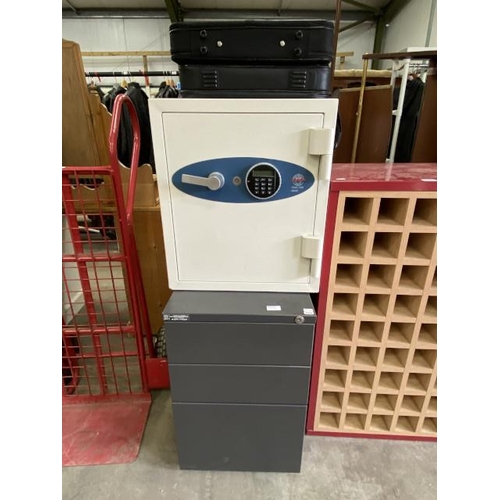 205 - Phoenix Safe Co Ltd - Titan 1250 Series safe 53H 46W 48D with one key, metal 3 drawer filing cabinet... 