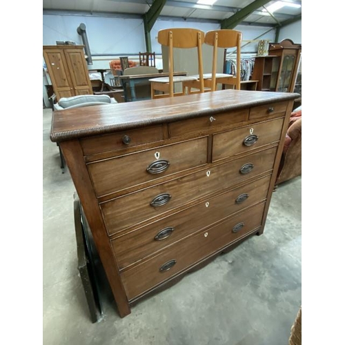 221 - Victorian mahogany multi drawer chest 108H 122W 54D