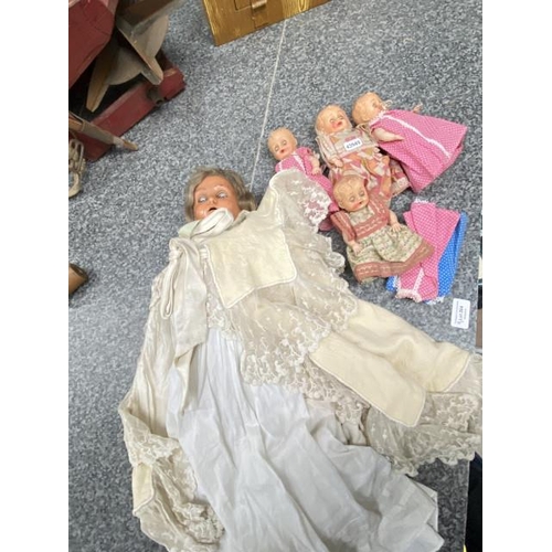 264 - 5 vintage dolls inc. 4 celluloid Chinese baby dolls