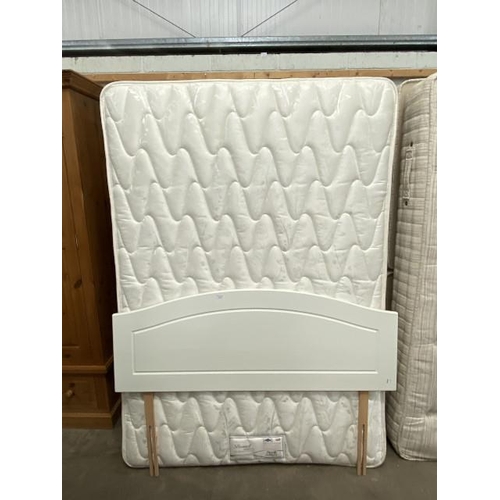 38 - Rest Assured, Bonnell Springs double divan bed (with storage drawers) and a white headboard