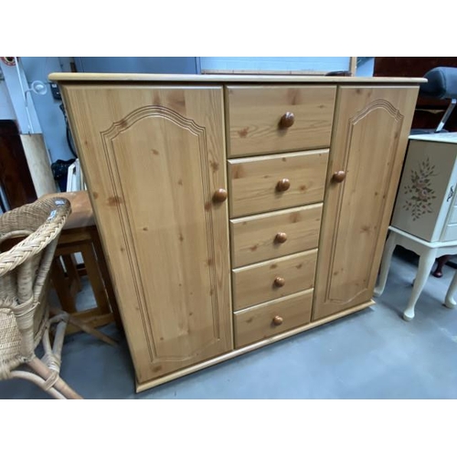 61 - Pine effect Kingstown combination wardrobe 110H 123W 54D