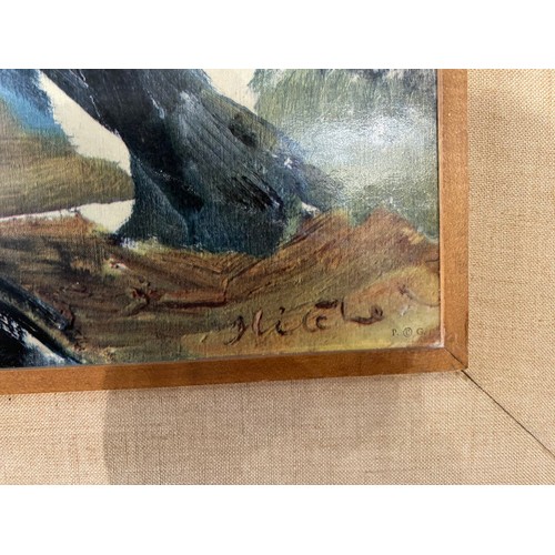 156 - Teak framed 1960's Ivon Hitchens (British 1893-1979) oleograph 'Edge Of The Wood' 119 x 52cm