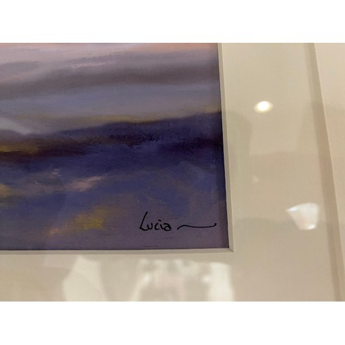 149 - Limited Edition white framed Lucia Smith acrylic and soft pastel 'Stage Scenery' 8/32 (78 x 47cm)