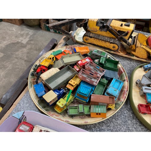 217 - Extensive collection of play worn vehicles inc. Corgi, Dinky, Tonka, Matchbox, Lone Star, Corgi Juni... 