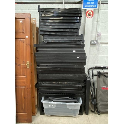 111 - Quantity of plastic shelving stands