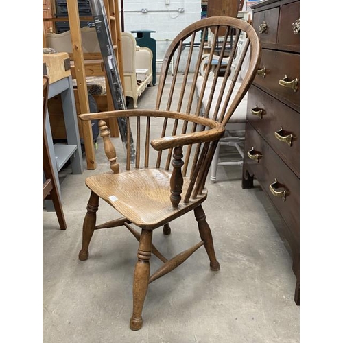 121 - Victorian ash & elm Windsor chair 53W