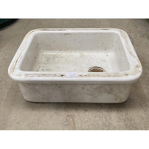 139 - Glazed garden sink/planter  38H 48W 16D