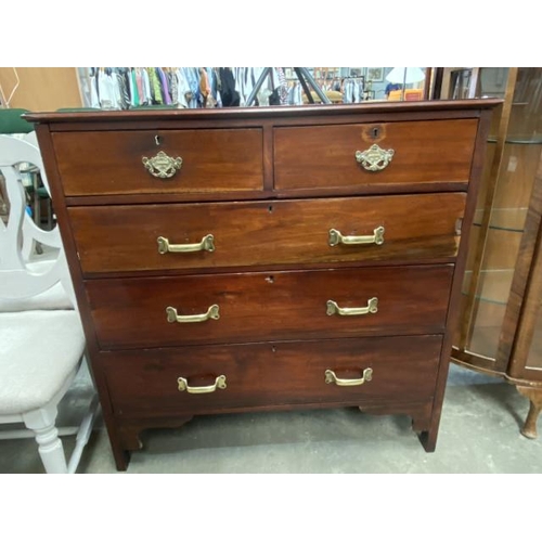 150 - Victorian mahogany 2 over 3 chest of drawers 107H 107W 48D