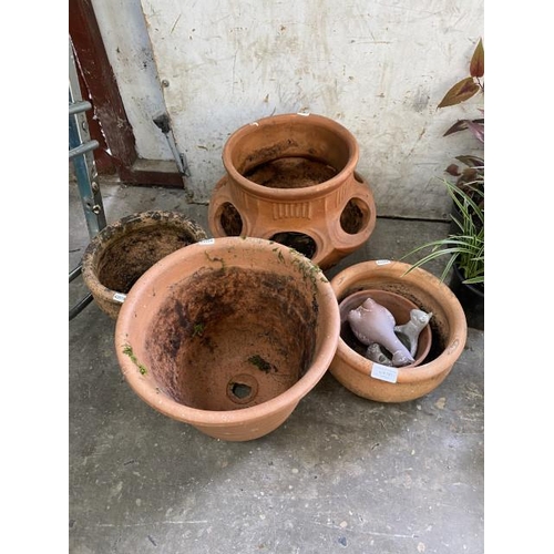 167 - Terracotta strawberry planter, Yorkshire Flowerpots terracotta planter etc