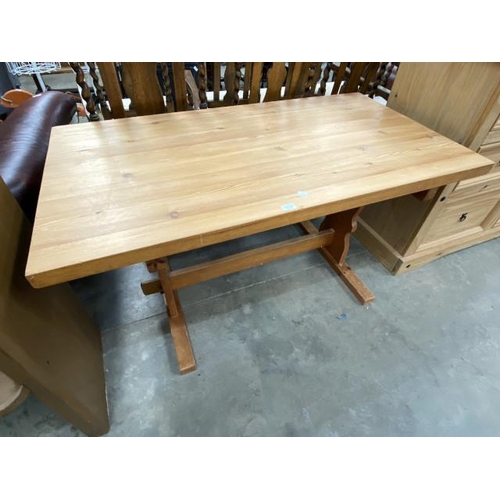 188 - Pine refectory kitchen table 73H 136W 74D