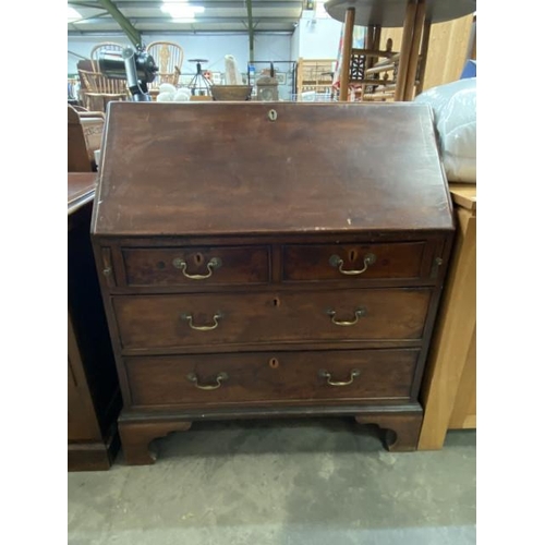 19 - Georgian mahogany bureau 101H 86W 53D