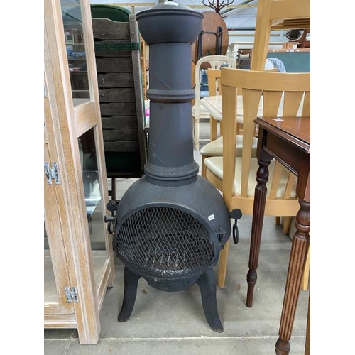 195 - Cast metal garden chiminea 110H