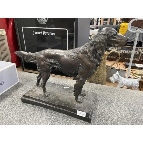 208 - Bronzed Irish Setter on granite base (sold as seen) 52W 37H 15D