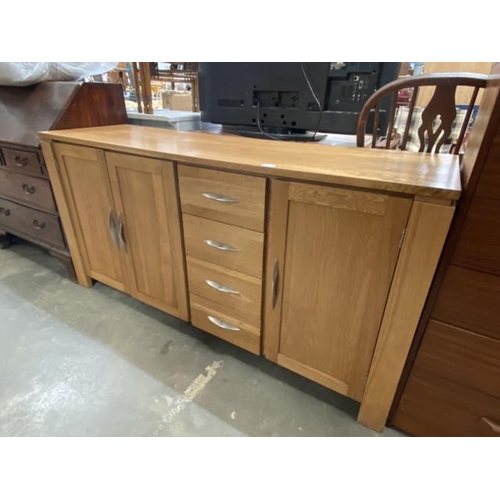 21 - Oak sideboard with 3 doors and 4 drawers 80H 160W 48D