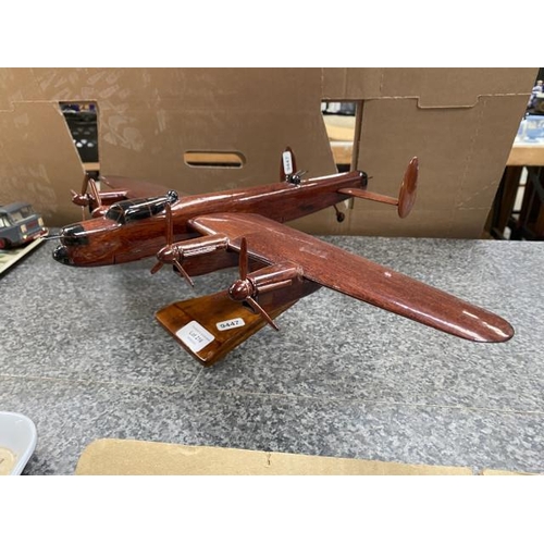 216 - Hand built teak polished aircraft