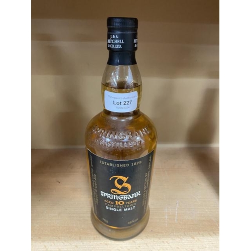 227 - Springbank Campbeltown Single Malt Scotch Whisky aged 10 years 70cl 46% vol