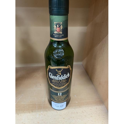 228 - Glenfiddich Single Malt Scotch Whisky 12 years old 35cl 40% vol