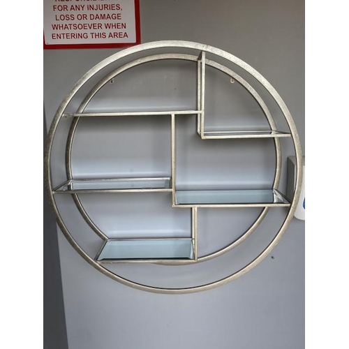 235 - Hills Interiors industrial style circular wall mounted display shelf 92cm diameter 20D