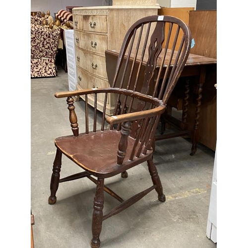 26 - Victorian ash and elm Windsor chair 54W