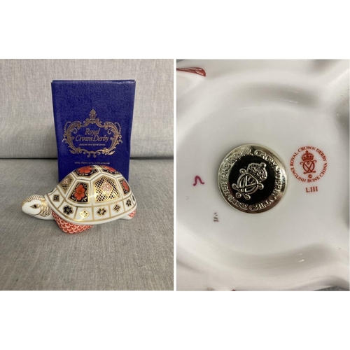 279 - Royal Crown Derby ‘Turtle’ paperweight with gold stopper LIII with box (in excellent condition)