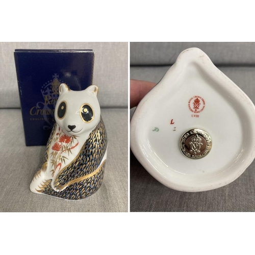 290 - Royal Crown Derby ‘Panda’ paperweight with gold stopper LVIII with box (in excellent condition)