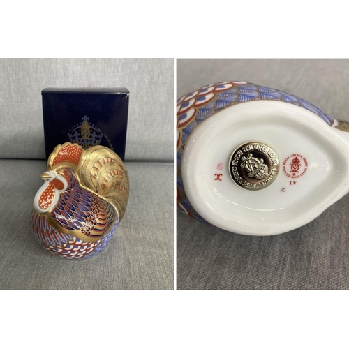 295 - Royal Crown Derby ‘Cockerel’ paperweight with gold stopper LV with box (in excellent condition)