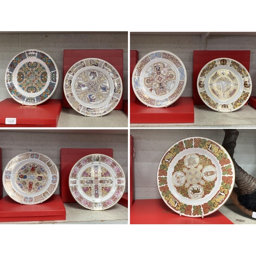 300 - 7 boxed Spode plates 'The St. Chad', 'The Durham', 'The Lindisfarne', 'The Iona', 'The Kells', 'The ... 