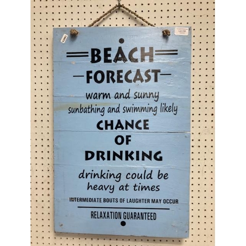 316 - Wooden 'Beach Forecast' sign 60x39cm