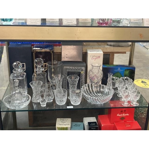 344 - Selection of cut & crystal glassware inc. Royal Brierley, Webb Corbett, Stuart, Dartington, Royal Do... 