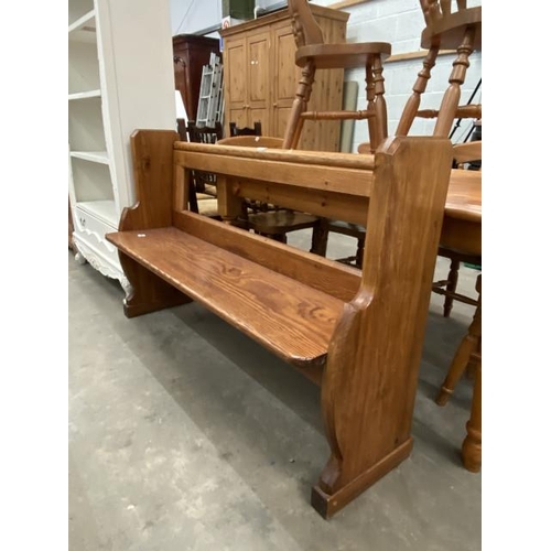 35 - 20th century pine pew 84H 142W 40D