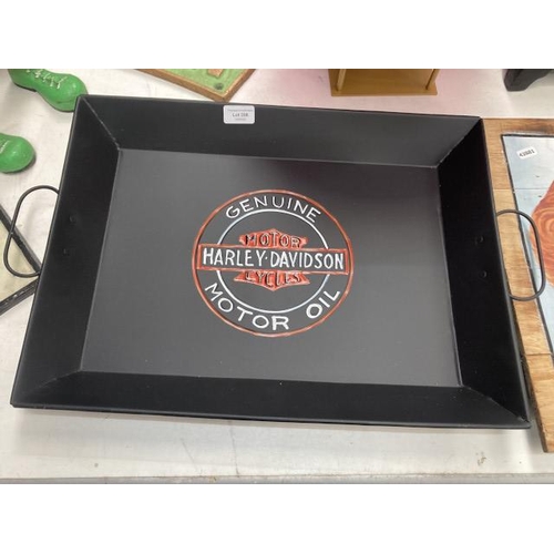 398 - Metal reproduction 'Harley Davidson' tray