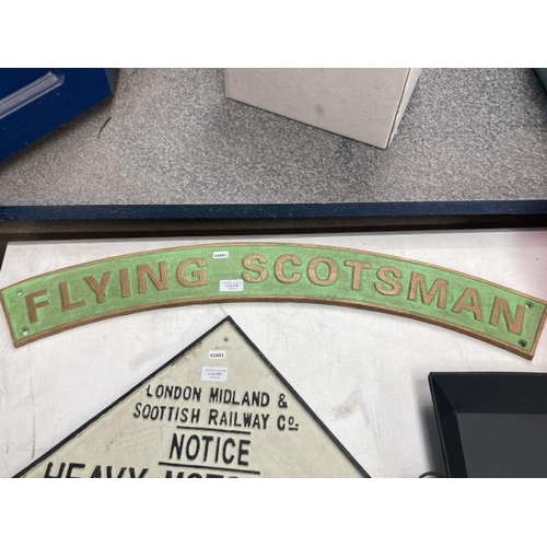 399 - Cast reproduction 'Flying Scotsman' sign