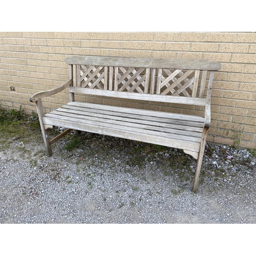 461 - Teak wooden garden bench 145cm